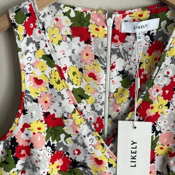 Likely Floral Vera Dress Ivory/red Multi - Picture 5 of 16